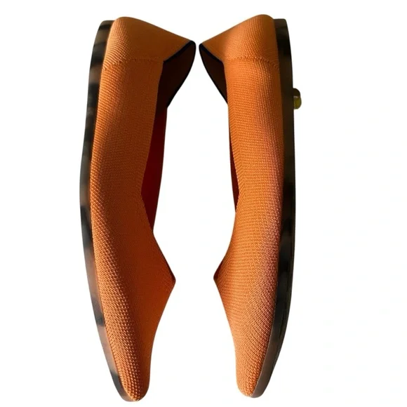 Rothy’s The Point Tangerine Washable Comfort Flat Size 10.5 - Picture 5 of 13